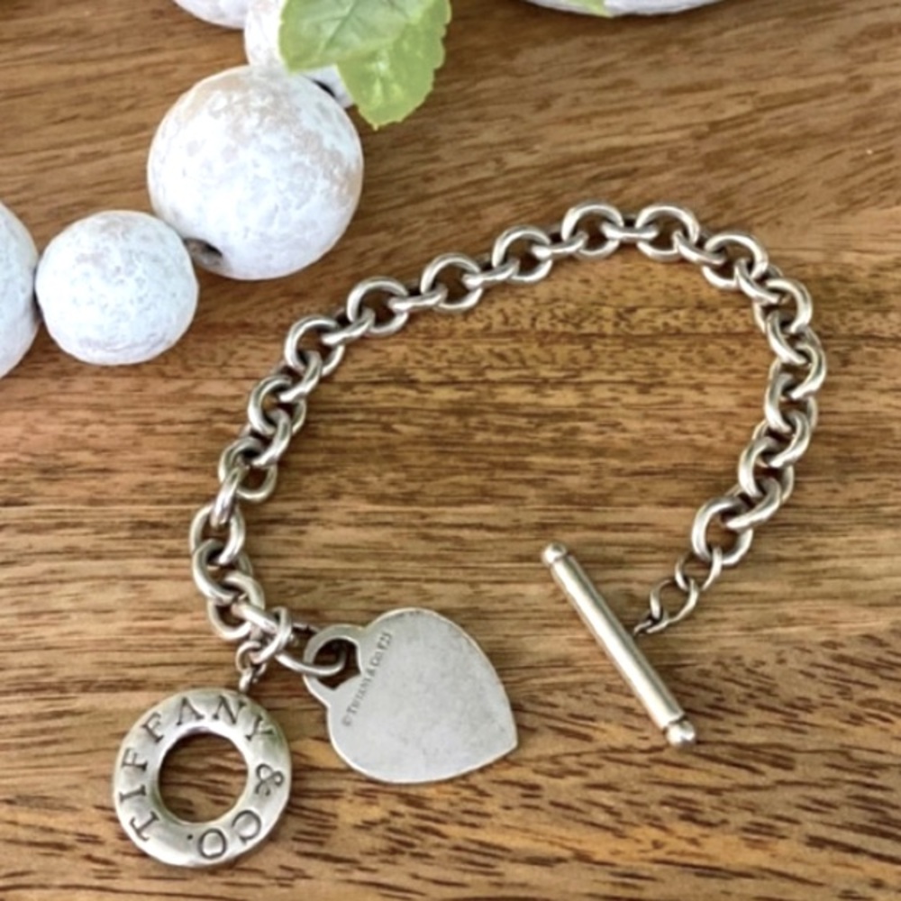 Tiffany & Co. 7.5” Heart Tag Toggle Bracelet Sterling Silver
